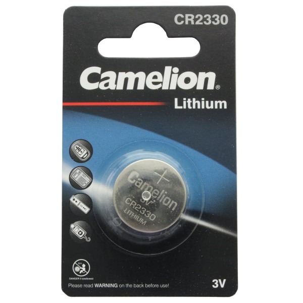 CR2335 lithiumbatteri (alternativt CR2330) Produktet er ikke produceret! Alternativt kan den 0,5 mm tyndere CR2330 anvendes. Kontroller, om du bruger 3,0 mm højden i stedet for 3,5 mm