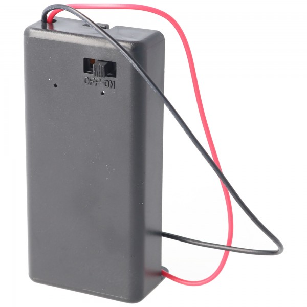 AccuCell batteriholder til 1x 9Volt blok med kontakt