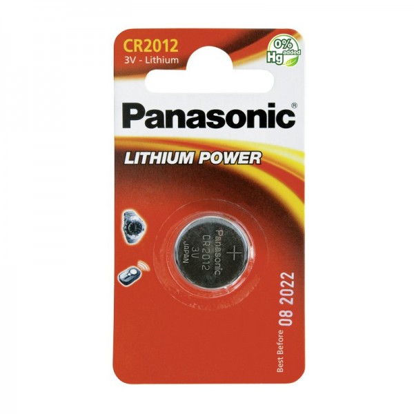 Panasonic Lithium CR2012 Batteri IEC CR2012, CR-2012EL / 1B