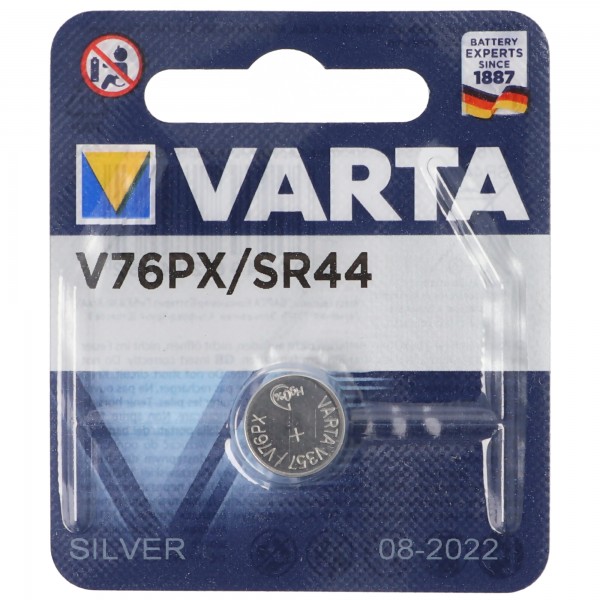 Varta V76PX Alkalisk Batteri, 10L14, 357, SR44, GS13, 5,4 x 11,6 mm