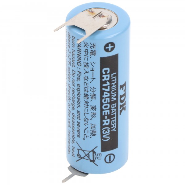 Sanyo lithium batteri CR17450E-R størrelse A, 3V, 3-delt print loddeører, ++-