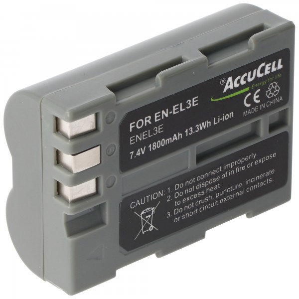 Nikon EN-EL3 batteri som replik af AccuCell også egnet til EN-EL3a, D50, D70