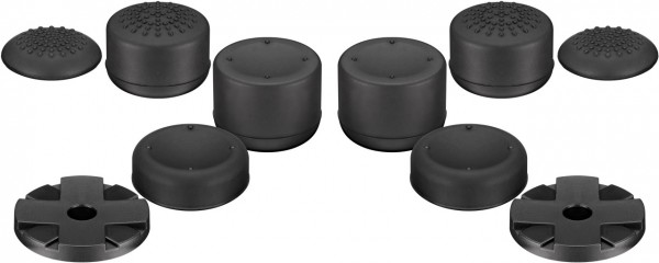 Goobay Sæt med 10 PS5-controller-beskyttelseshætter - til PlayStation 5 DualSense™-controllere, 8x tommelfingergreb, 2x krydsnøglehætter, 1x dobbeltsidet tape