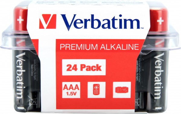 Verbatim batteri alkalisk, mikro, AAA, LR03, 1,5V Premium, detailboks (24-pak)