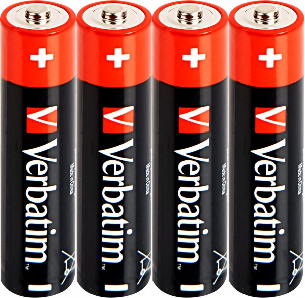 Verbatim Batteri Alkaline, Micro, AAA, LR03, 1,5V Premium, Shrinkwrap (4-Pack)