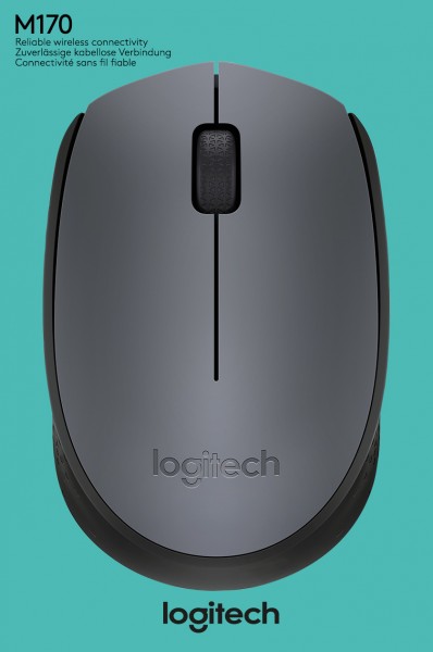 Logitech Mouse M170, trådløs, grå optisk, 1000 dpi, 3 knapper, detailhandel