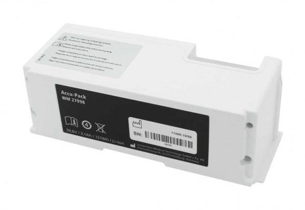 Original medicinsk batteri LiIon 39.6V 3100mAh 121Wh erstatter Weinmann WM27880
