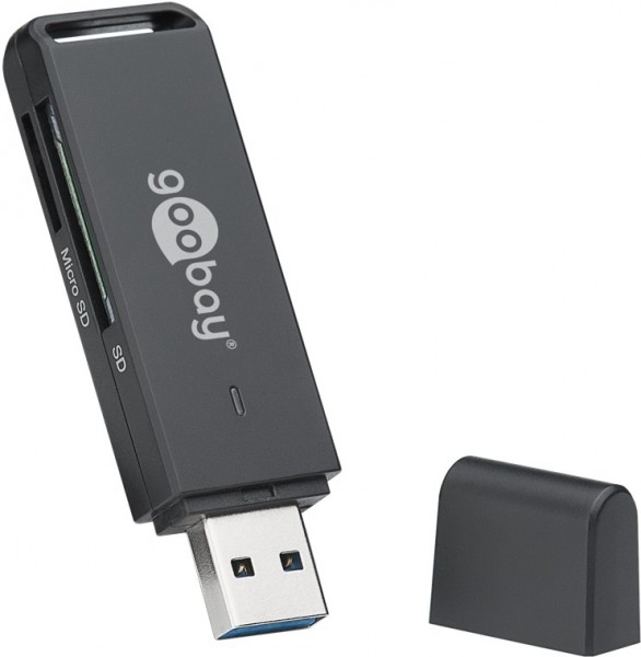Goobay kortlæser USB 3.0 - til læsning af MicroSD- og SD-hukommelseskortformater