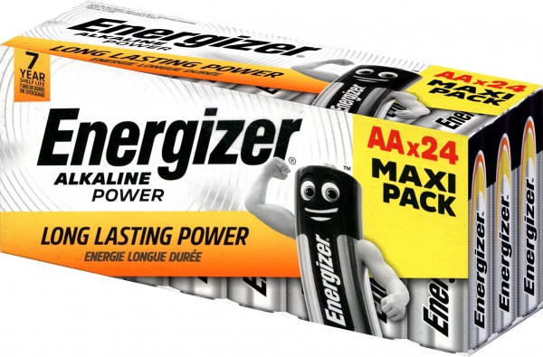 Energizer Alkaline Battery, Mignon, AA, LR06, 1,5V Alkaline Power, Retail Box (24-Pack)