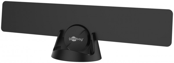 Goobay Ultra-flad aktiv Full HD DVB-T2 indendørs antenne, inkl. LTE/4G filter - med op til 16 dBi forstærkning med svagt modtagesignal