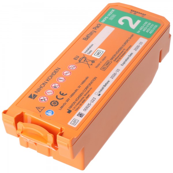 Original litiumbatteri Nihon Kohden defibrillator Cardiolife AED2100 - NKPB-14301K