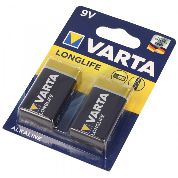 Varta batteri Alkaline E-Block 6LP3146 9V Longlife Power Retail Blister (2-Pack)