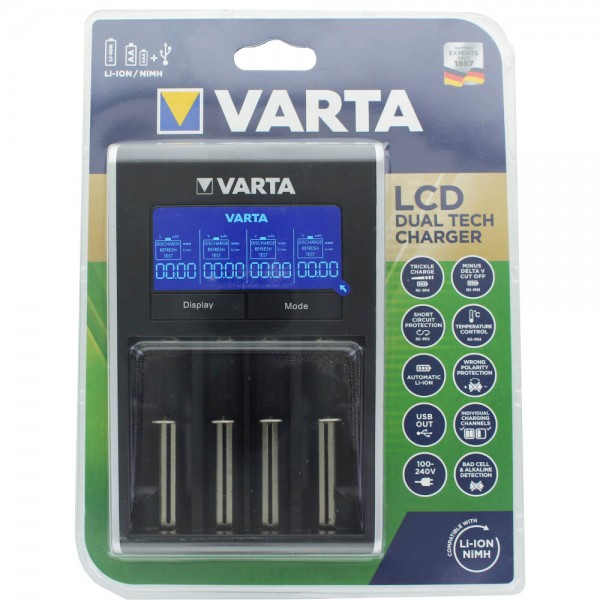 Varta Dual Tech-oplader til Li-ion-batterier og NiMH AA, AAA