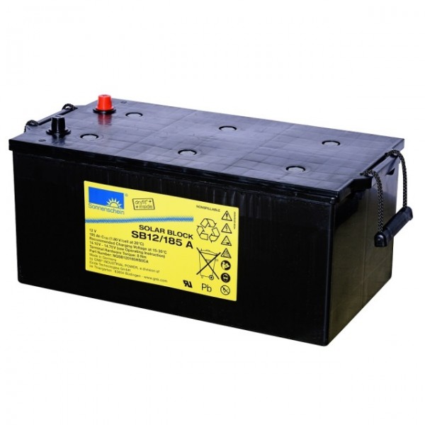 Exide Sunshine Solar Block SB12 / 185A Blybatteri med A-pol 12V, 185000mAh