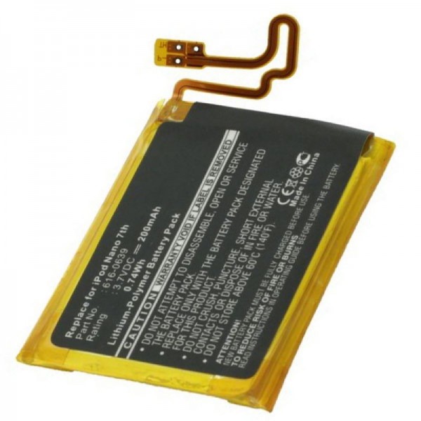 AccuCell batteri passer til Apple Ipod Nano 7, 616-0639, 616-0640