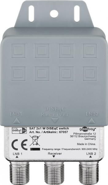 Goobay DiSEqC switch 2x1 - med vejrbeskyttelseshætte