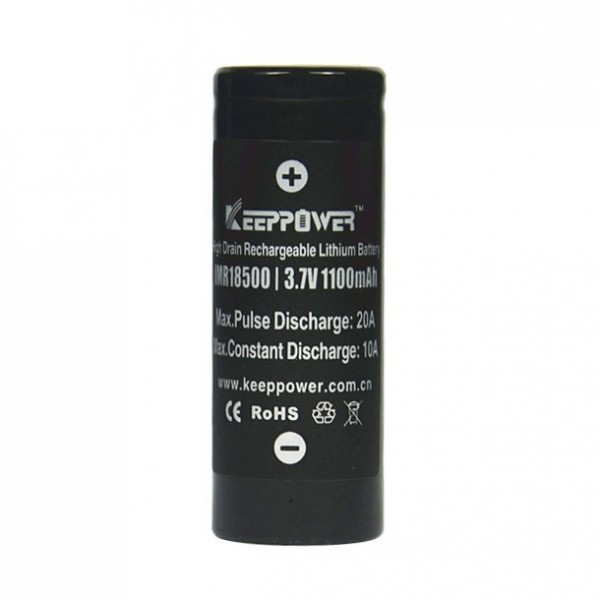 Keeppower IMR18500 - 1100mAh, 3,7V (10A) Li-ion batteri