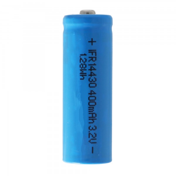 IFR 14430 - 400mAh 3.2V LiFePo4 batteri (Button Top) ubeskyttet