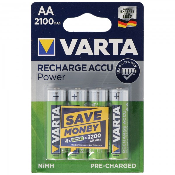 VARTA Ready2use genopladeligt batteri Mignon / AA 56706 Pakke med 4 2100mAh