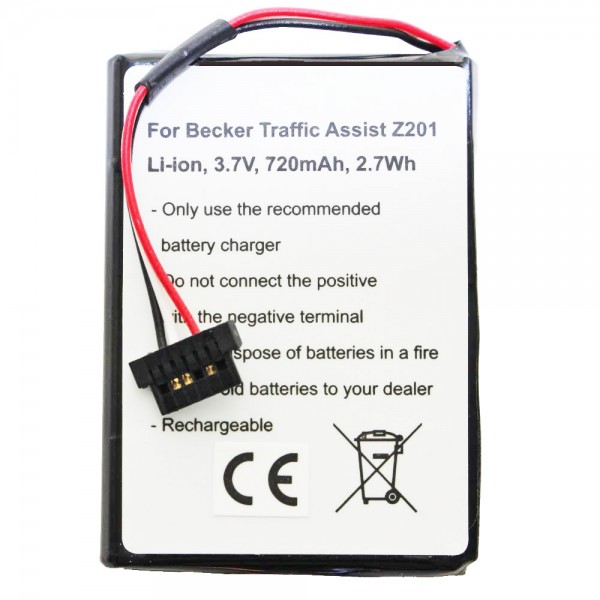 Batteri passer til Becker Traffic Assist Z201, S30, 338937010150