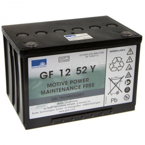Exide Dryfit GF12052YO blybatteri med M6 skrueterminal 12V, 52700mAh