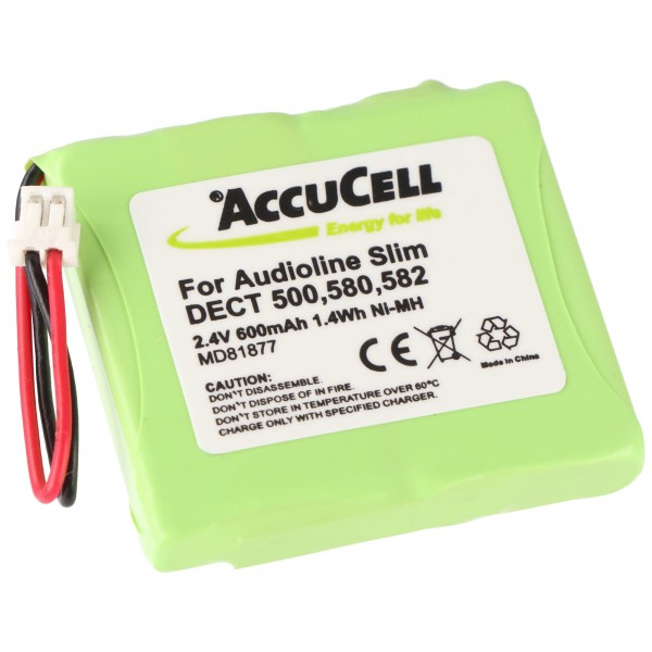 Batteri passer til Medion MD81877, Audioline Slim 500, S63006