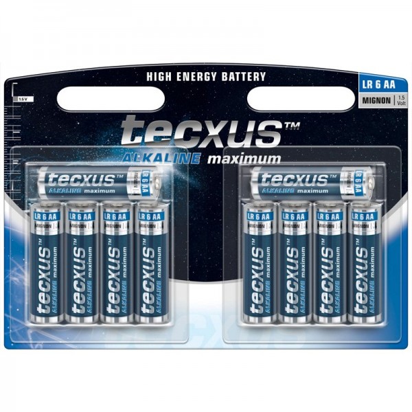 tecxus Alkaline Mignon, AA, LR6 batteripakke med 10