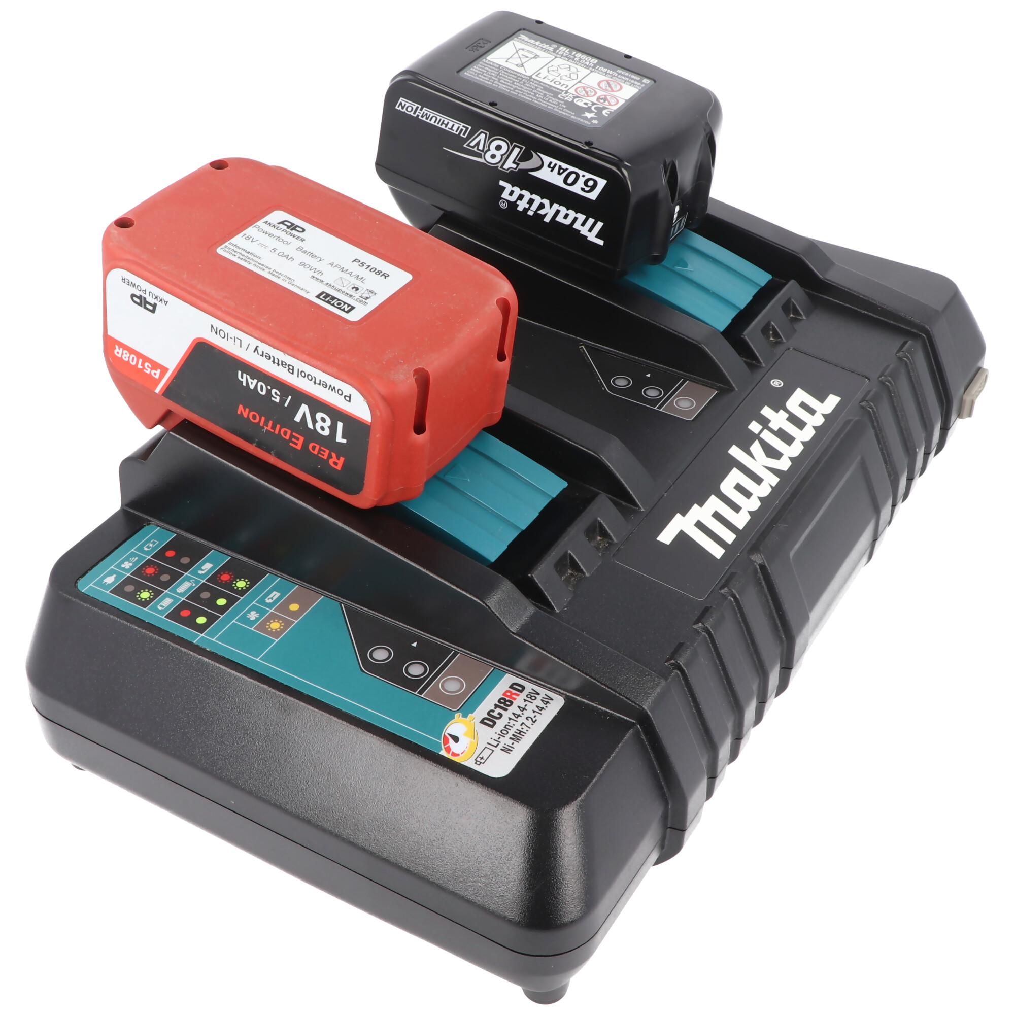 Makita Power Kit 18V med 2x BL1860B batteri 6,0Ah + dobbelt oplader | BL1830 | 18,0 Volt | Makita | Batteri til værktøj | Genopladelige batterier | Akkushop-Denmark