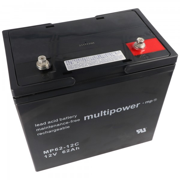 Multipower MP62-12C blybatteri med M8 skruetilslutning