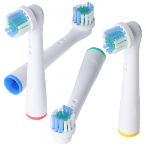 Pakke med 4 rensebørsteudskiftningstandbørstehoveder til elektriske tandbørster fra Oral-B, velegnet til f.eks. Oral-B D10, D12, D16, D12 og mange andre modeller fra Oral-B