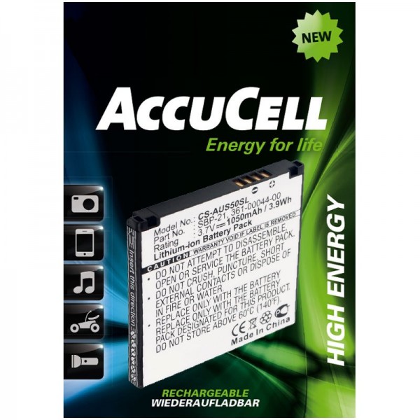 AccuCell batteri passer til Garmin Asus Nüvifone A50, Garmin Fone