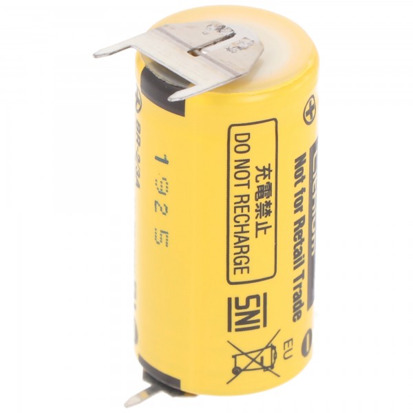 Panasonic BR-2 / 3AE2SPE lithiumbatteri med print Kontakt 3,0 Volt