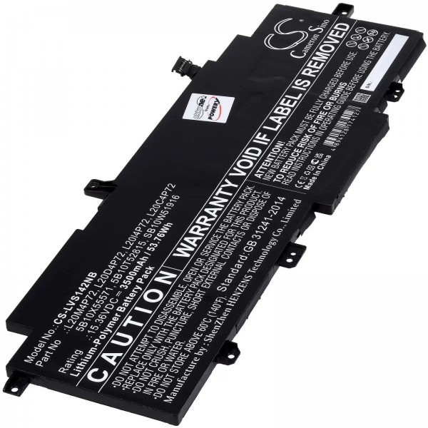 Batteri egnet til bærbar Lenovo ThinkPad T14s Gen 2, ThinkPad X13 Gen 2, type L20C4P72 - 15.36V - 3500 mAh