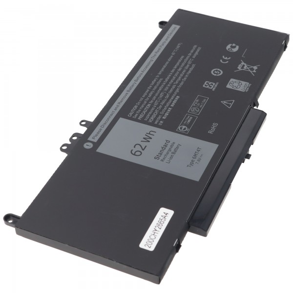 Batteri passer til Dell Latitude E5470, E5570, Li-Polymer, 7.4V, 6890mAh, 51.0Wh, indbygget, uden værktøj