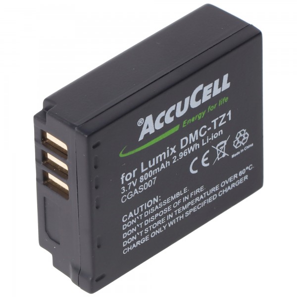 AccuCell batteri passer til Panasonic CGA-S007, CGR-S007, DMW-BCD10