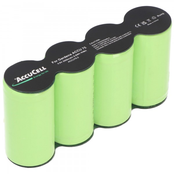 Accu75 batteri passer til Gardena ACCU 75 med Faston 2.8 og 4.8mm