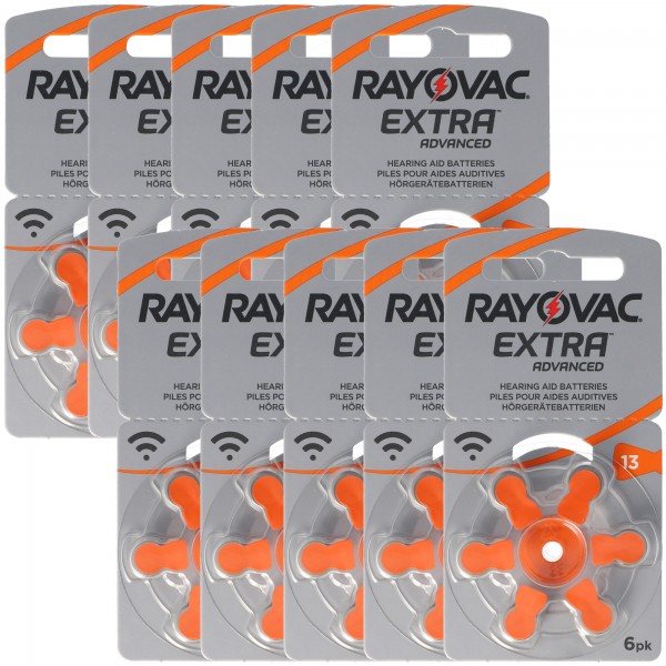 60 stk. Høreapparat batteri Varta HA13, IEC PR48, 4606 945 406, akustiske Rayovac høreapparat batterier
