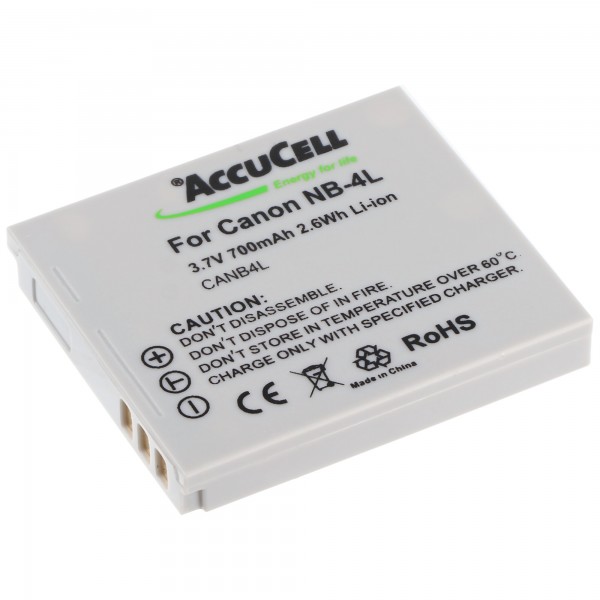 AccuCell batteri passer til Canon NB-4L batteri