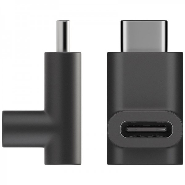 USB-C adapter til USB-C 90 graders vinkel, sort USB-C kvindelig vinklet til USB-C mand