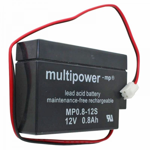MP0,8-12 Multipower blybatteri med JST-stik, MP0.8-12S