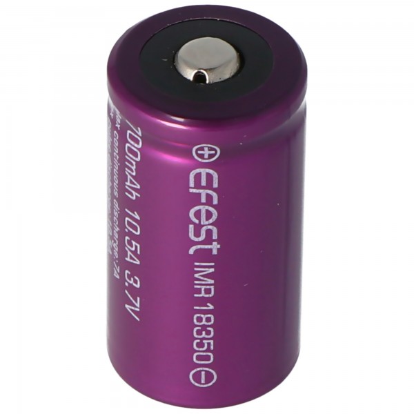 Efest Lilla IMR18350 - 700mAh 3.7V Li-Ion batteri (positiv polet hævet)
