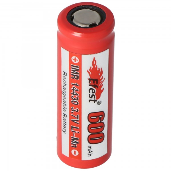 Efest IMR 14430 600mAh 3.6V - 3.7V Li-ion batteri (plus pol flad)