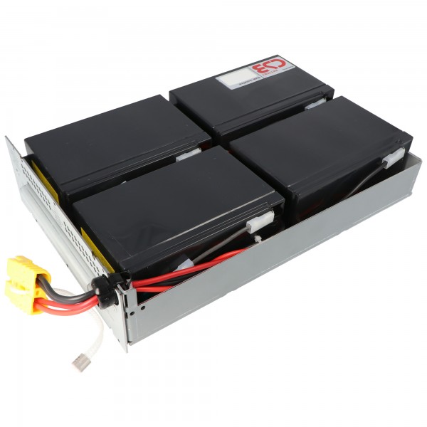 Replikabatteri nøjagtigt egnet til APC-RBC24 batteri forudmonteret med kabel og stik
