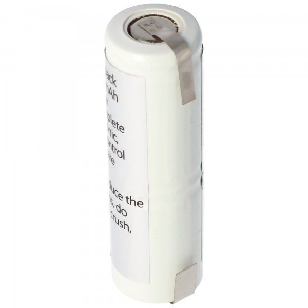 Batteri NiMH 2.4V 1100mAh L1x2 GP110AFH med loddemåler U-form 10mm supernatant egnet til Oral-B Sonic Complete