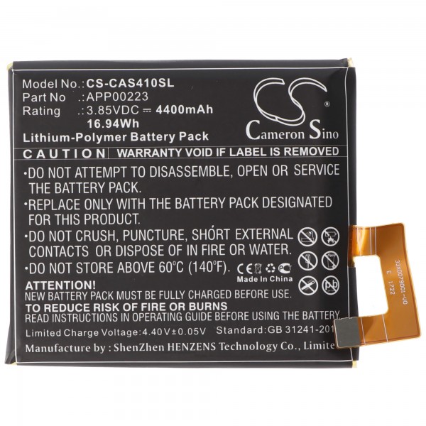Li-polymer batteri - 4400mAh (3.85V) til mobiltelefon, smartphone, telefon såsom Cat APP00223
