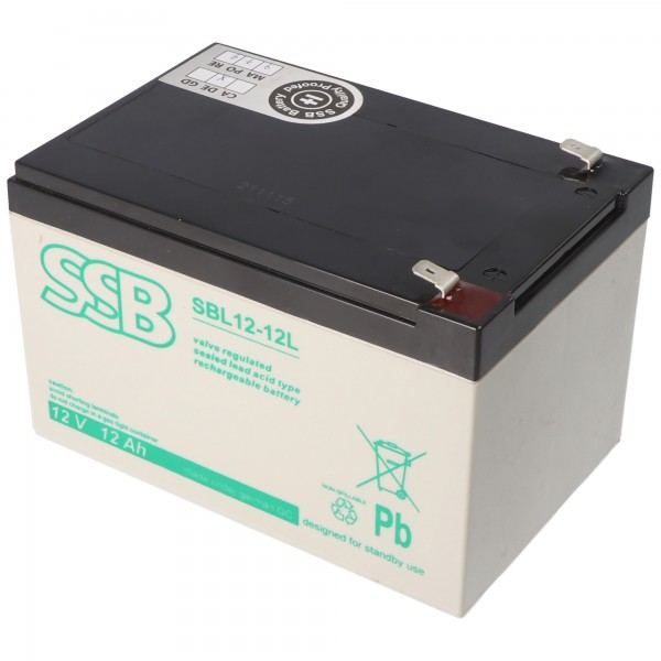 SSB SBL12-12L 12V 12Ah blybatteri AGM blygelbatteri