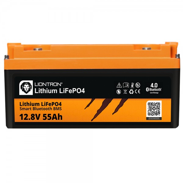 LIONTRON LiFePO4 batteri Smart BMS 12.8V, 55Ah - fuld udskiftning af 12 volt blybatterier