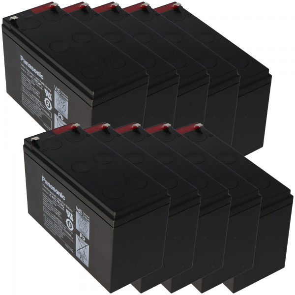 10 stykker Panasonic LC-R127R2PG PB-blybatteri 12 Volt 7.2Ah VDS G193046, 4.8mm