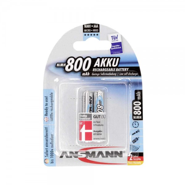 Ansmann maxE NiMH batteri mikro 800mAh, blisterpakning med 2