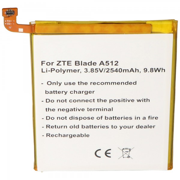 Batteri passer til ZTE BA910 Batteri Blade A910, Blade A910 Dual, Blade A910 Dual SIM Batteri Li3925T44P8h786035